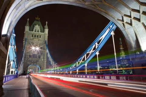 Tower Bridge at Night Stock Photos