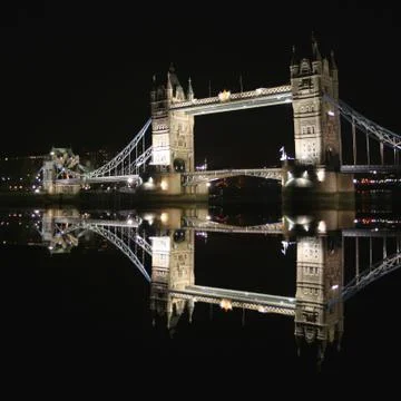 Tower bridge at night Stock Photos