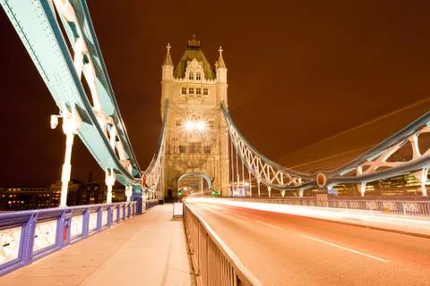 Tower bridge night Stock Photos