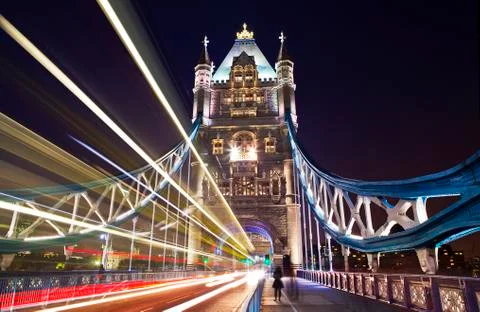 Tower Bridge at Night Stock Photos