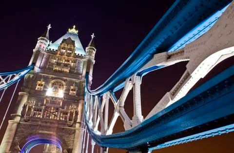 Tower Bridge at Night Stock Photos