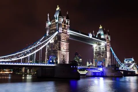 Tower Bridge at Night Stock Photos