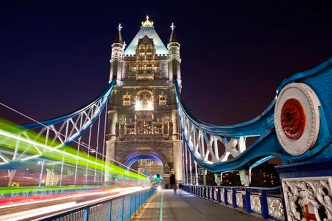Tower Bridge at Night Stock Photos