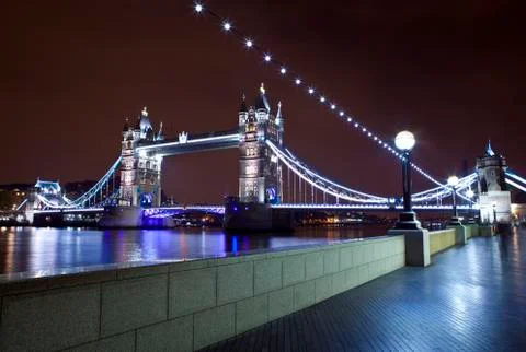 Tower Bridge at Night Stock Photos
