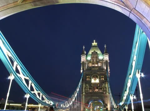 Tower bridge night Stock Photos