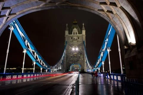 On the tower bridge by night Stock Photos
