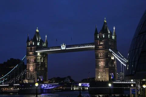 Tower Bridge at Night Stock Photos