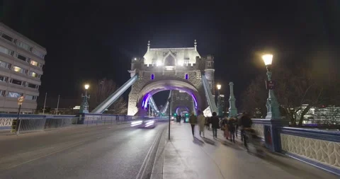 Tower Bridge Night Time Lapse in London 库存影片 235908049