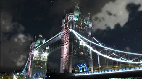 Tower bridge night3 Stock Footage 53928652