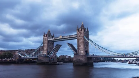 Tower Bridge Opening Time Lapse Video stock 92909912