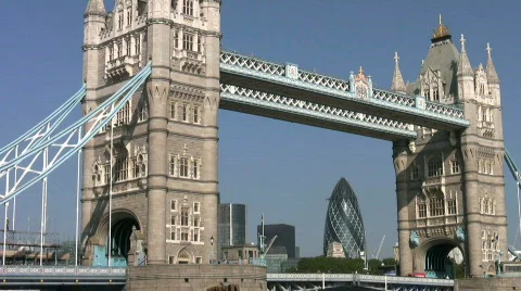 Tower Bridge over the River Thames in London England UK Stock Footage
