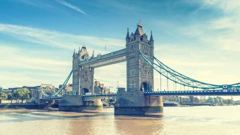 Tower Bridge over the River Thames, London, UK, England Stock Photos