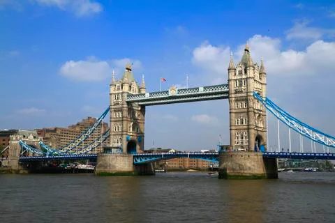 Tower Bridge over the River Thames in London Stock Photos