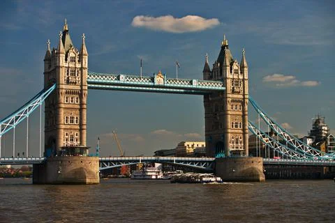 Tower Bridge over river Thames, London, United Kingdom. Stock Photos