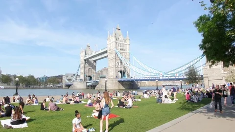 Tower Bridge from the side. Stock Footage 72558720