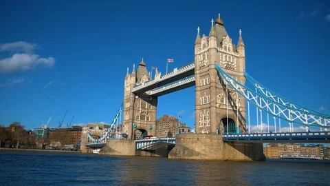 Tower Bridge Sunny Day Stock Footage 104644006