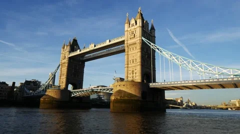 Tower Bridge on Sunny Day ,London United Kingdom Stock Footage 59739976