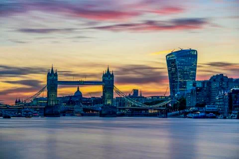 Tower Bridge sunset Stock Photos