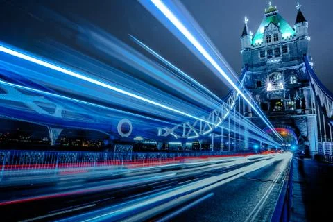 Tower Bridge traffic Stock Photos