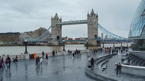 Tower Bridge, Zoom Time-Lapse Video Stock Footage 129066062