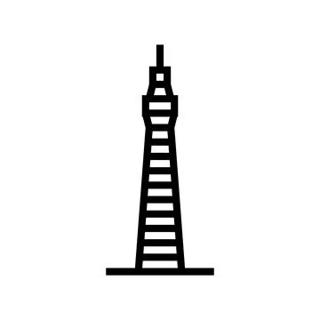 Tower building line icon vector illustration Ilustración de archivo