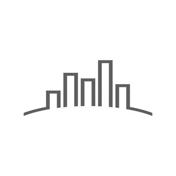 Tower Building Skyscraper Icon Vector Logo Template Ilustración de archivo