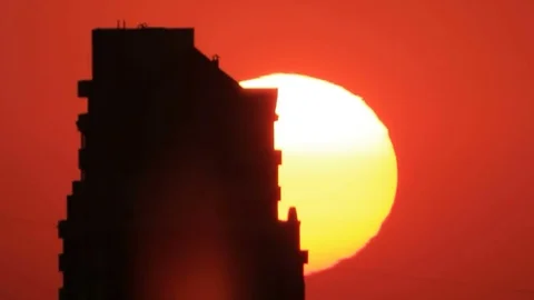 Tower building in sunrise Stock Footage 84720397