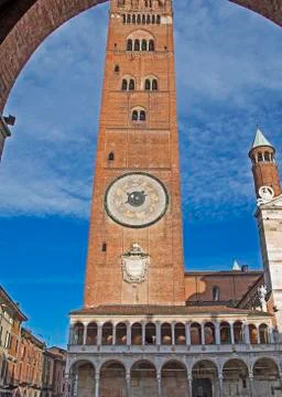 Tower called Torrazzo, Cremona Stock Photos