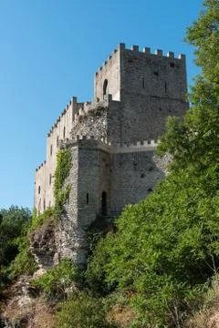 Tower of the castle in Erice Stock Photos