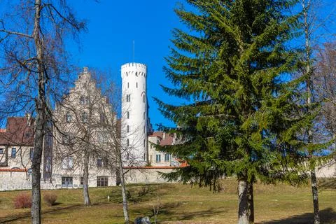 Tower of the castle Lichtenstein Stock Photos