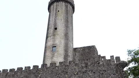 The tower of the Castle of Malgrate in Malgrate. Stock Footage 243025423