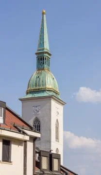 Tower of cathedral in Bratislava Stock Photos