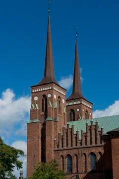 The Tower of the Cathedral of Roskilde Stock Photos