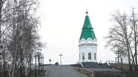 The tower in the center of Krasnoyarsk Stock Footage 64369835