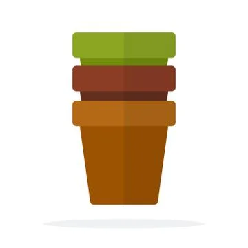 Tower of ceramic flower pots Illustrazione stock