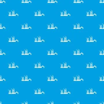 Tower of chemical factory pattern vector seamless blue Illustrazione stock