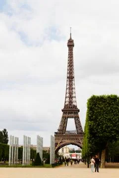 Tower in a city, Eiffel Tower, Champ De Mars, Paris, France 스톡 사진