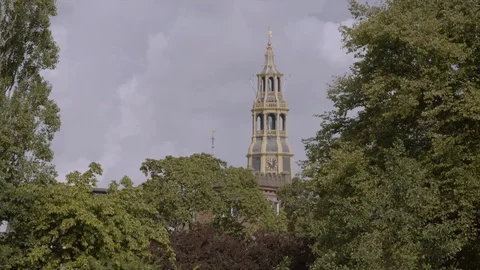 Tower in the city of Groningen 스톡 동영상 128521494