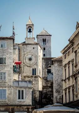 Tower clock in Split, Croatia Stock Photos