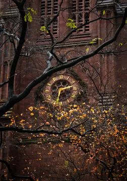 Tower clock at Trinity Church Stock Photos