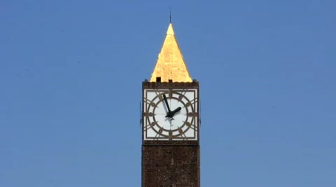 Tower clock in Tunis, Tunisia Stock-Footage 783636