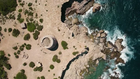 Tower by Coast in Ibiza Stock Footage 169656148