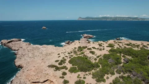 Tower by Coast in Ibiza Stock Footage 169656936