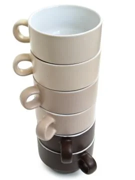 Tower of Coffee Cups Stock Photos
