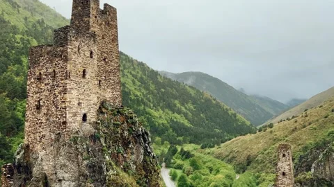 The tower complex of Vovnushki. The Republic of Ingushetia, Russia. Stock Footage 266214522
