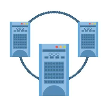 Tower computer hardware technology Stock Illustration