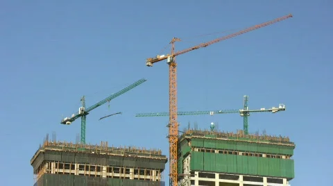 Tower construction, 2 clips Vídeo Stock 379856