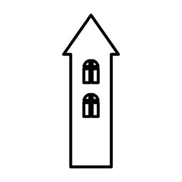 Tower construction architecture facade gradient design thick line Stock Illustration