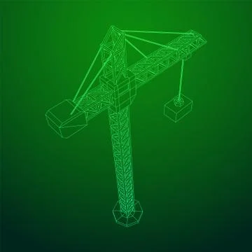 Tower construction building crane Stock Illustration