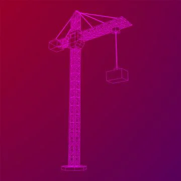 Tower construction building crane Stock Illustration